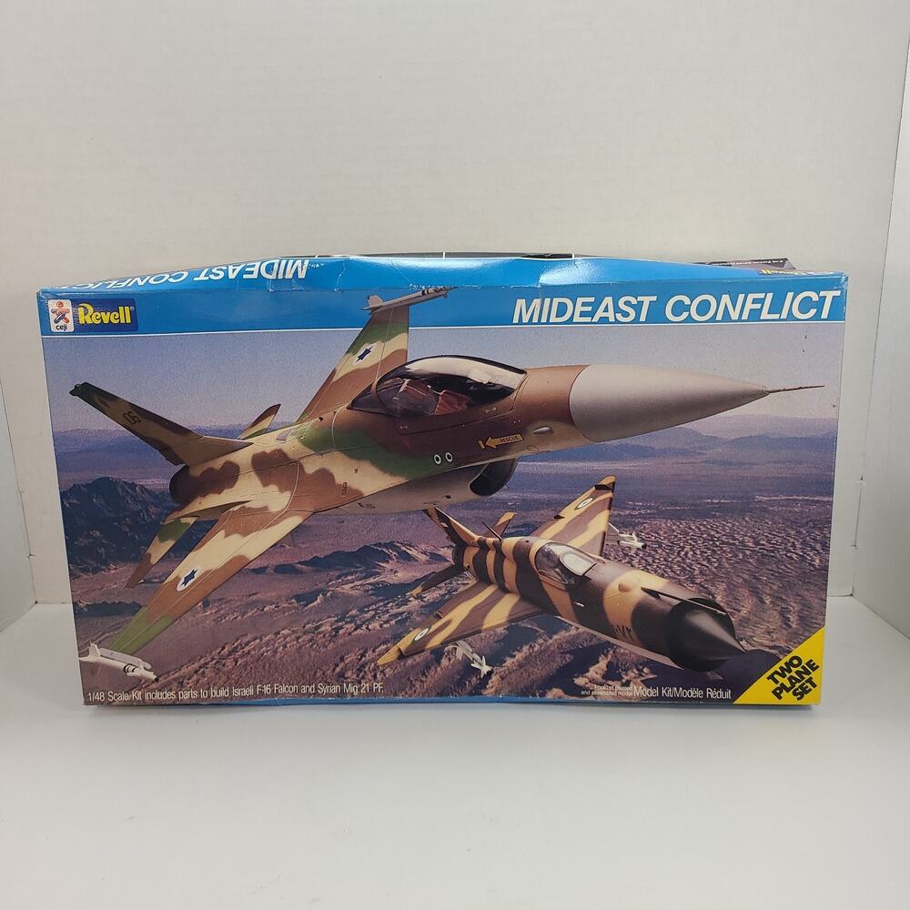 Vintage Revell Mideast Conflict F-16 MiG-21 Model Kit New Complete Sealed Parts